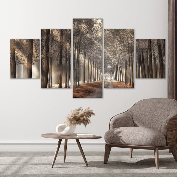 Forest Strolls Canvas - 5 Panel Art 5 Panel / Large / Standard Gallery Wrap Clock Canvas
