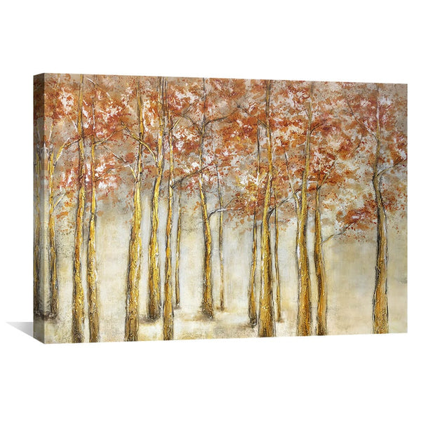 Forest Trees Oil Painting Oil Clock Canvas