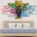 Four Seasons Canvas - 5 Panel Art Clock Canvas