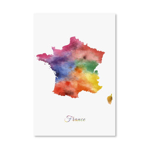 France Rainbow Canvas Art Clock Canvas