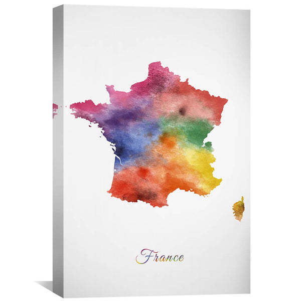 France Rainbow Canvas Art 30 x 45cm / Unframed Canvas Print Clock Canvas