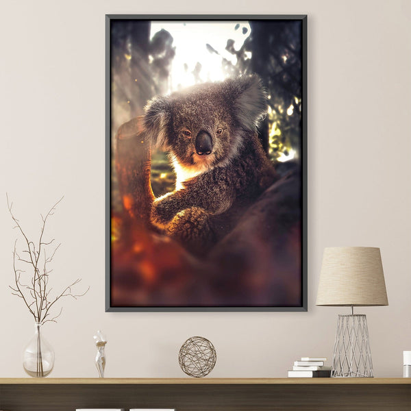 Friendly Koala Canvas Art Clock Canvas
