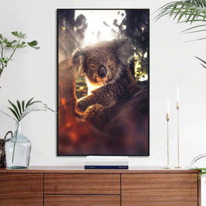 Friendly Koala Canvas Art Clock Canvas