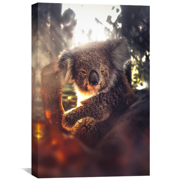 Friendly Koala Canvas Art 40 x 60cm / Unframed Canvas Print Clock Canvas