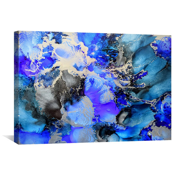 Frosted Blue Canvas Art Clock Canvas