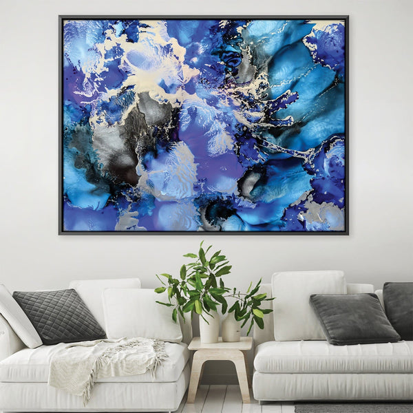 Frosted Blue Canvas Art 45 x 30cm / Unframed Canvas Print Clock Canvas