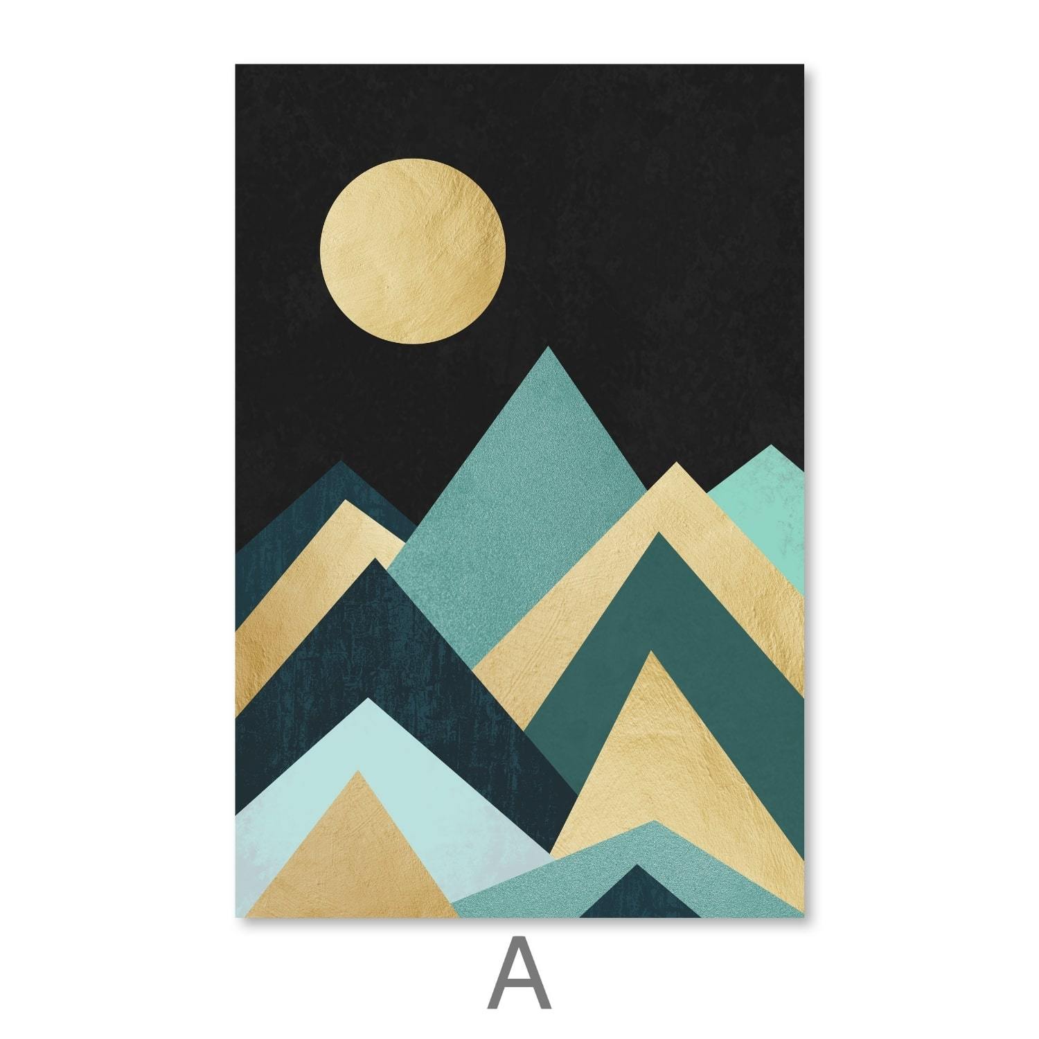 Full Moon and Mountains Canvas Art Clock Canvas