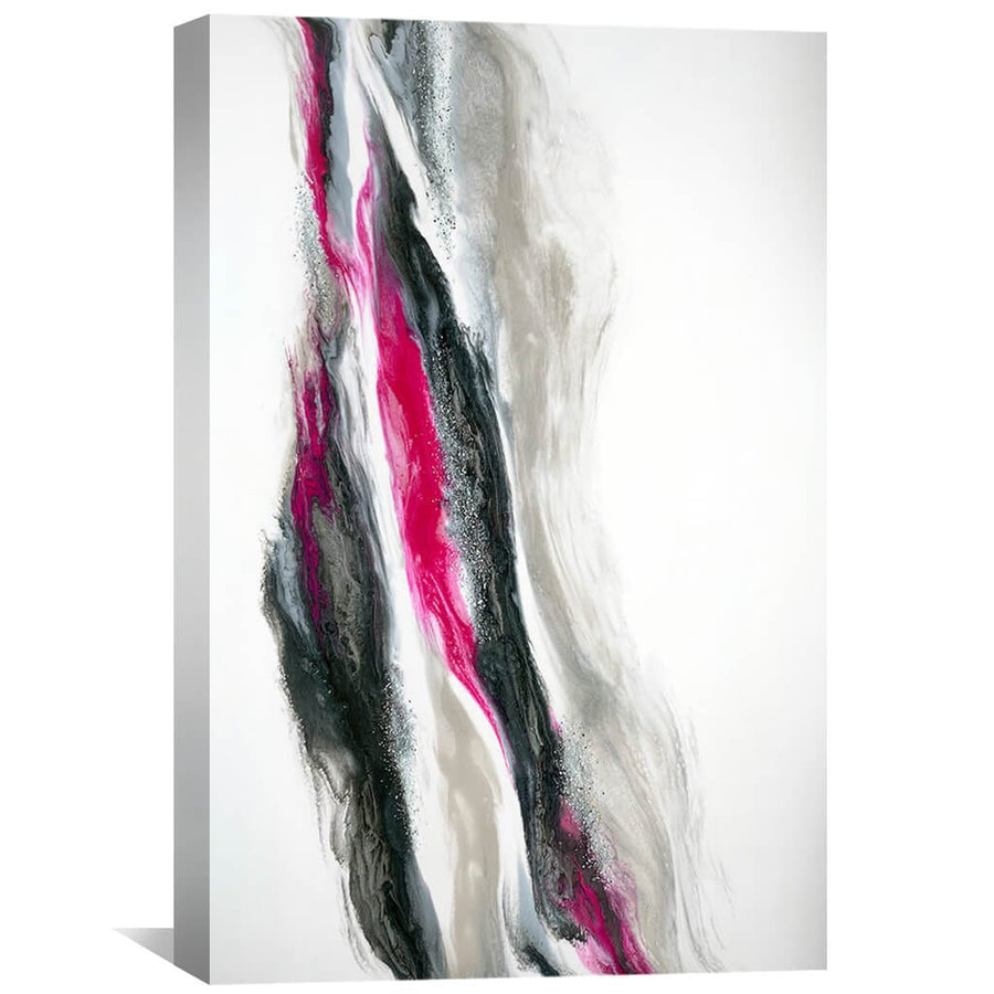 Fuschia And Silver Wave Canvas Art 30 x 45cm / Unframed Canvas Print Clock Canvas