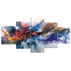 Fusion of Color Canvas  - 5 Panel Art 5 Panel / Large / Standard Gallery Wrap Clock Canvas