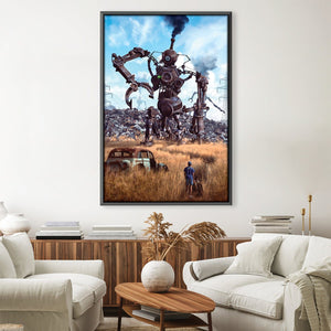 Garbage Robot Canvas Art 30 x 45cm / Unframed Canvas Print Clock Canvas