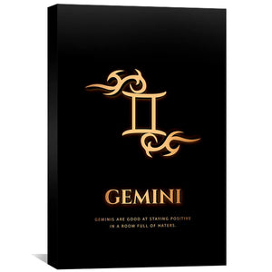 Gemini - Gold Canvas Art 30 x 45cm / Unframed Canvas Print Clock Canvas