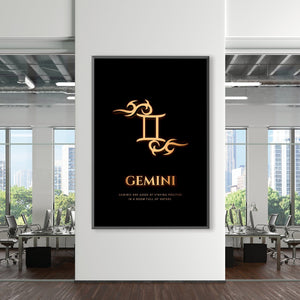 Gemini - Gold Clock Canvas