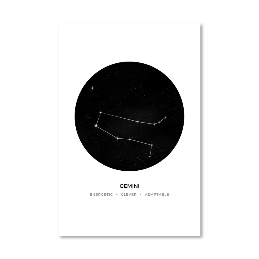 Gemini Traits Canvas Art 40 x 50cm / No Board - Canvas Print Only Clock Canvas