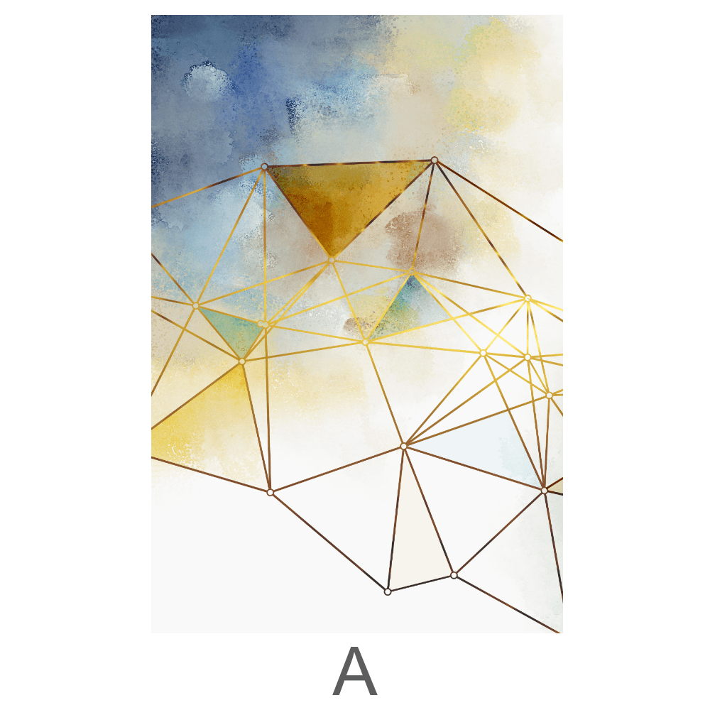 Geo Brush Canvas Art A / 40 x 60cm / Unframed Canvas Print Clock Canvas