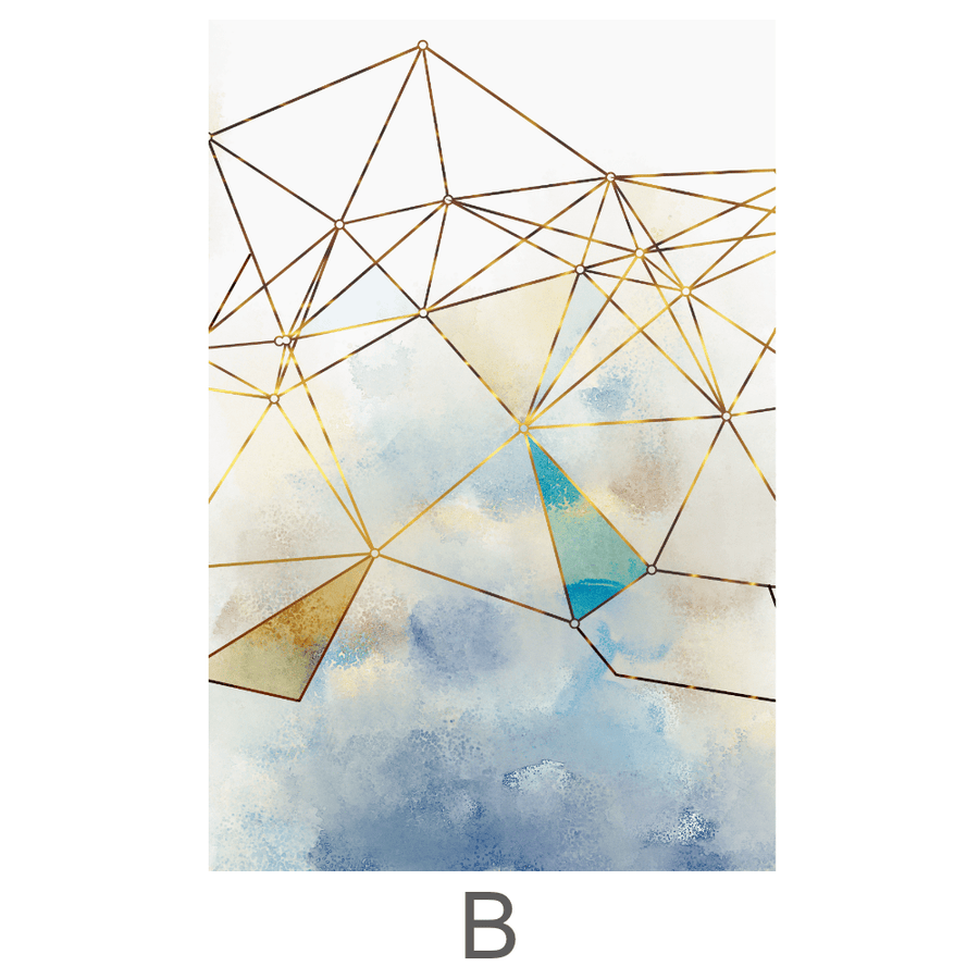 Geo Brush Canvas Art B / 40 x 60cm / Unframed Canvas Print Clock Canvas