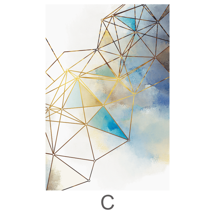 Geo Brush Canvas Art C / 40 x 60cm / Unframed Canvas Print Clock Canvas