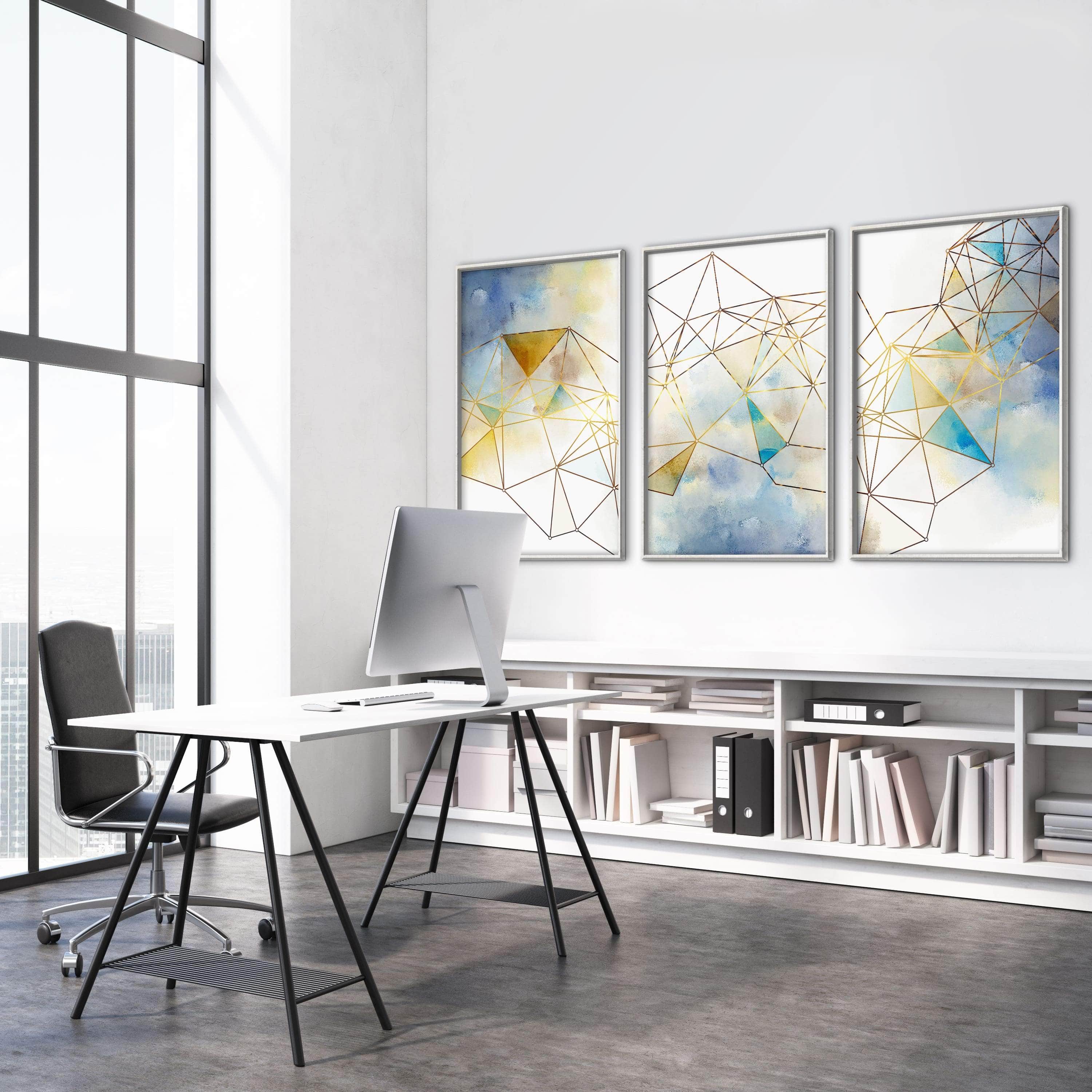 Geo Brush Canvas Art Clock Canvas