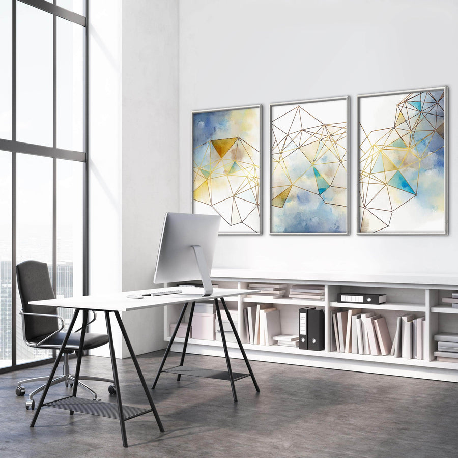 Geo Brush Canvas Art Clock Canvas