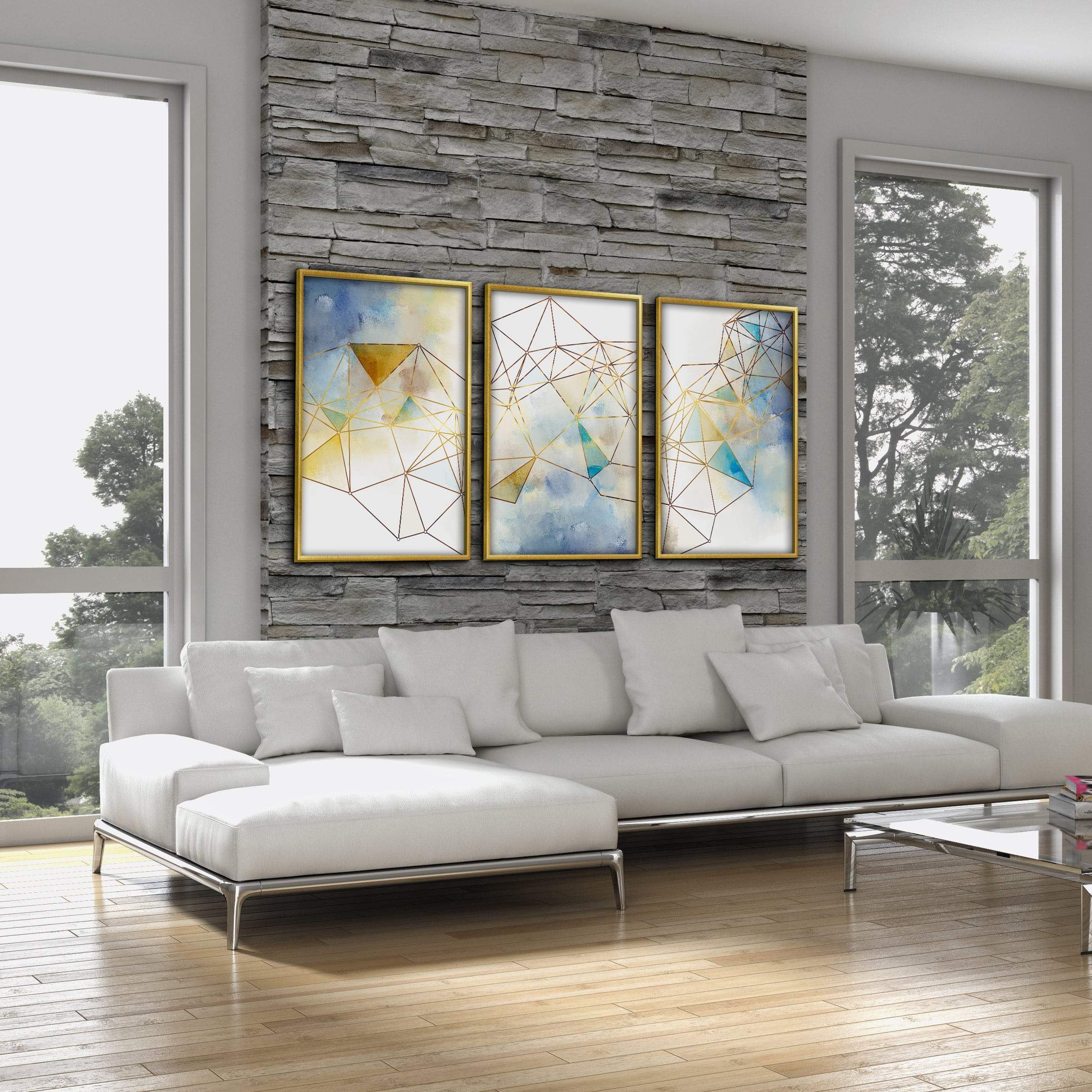 Geo Brush Canvas Art Clock Canvas