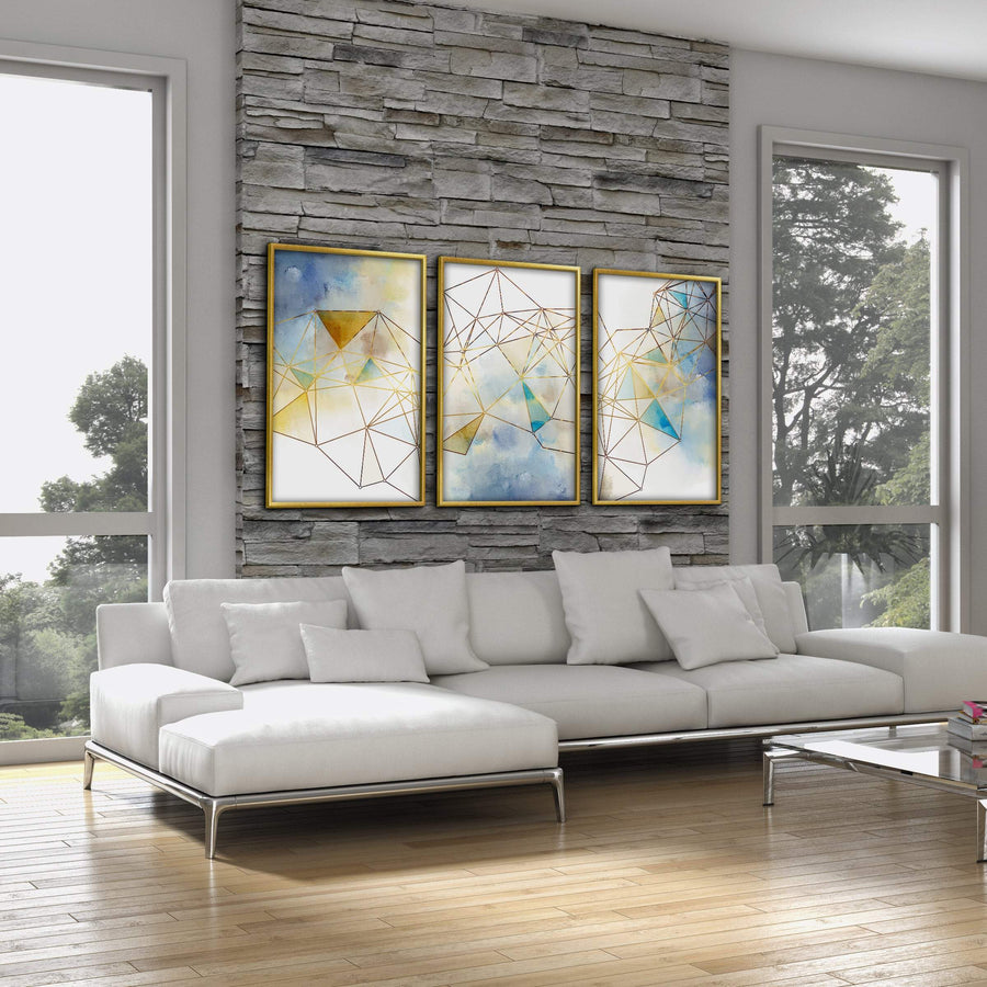 Geo Brush Canvas Art Clock Canvas