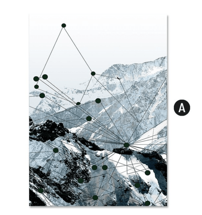 Geo Mountain Canvas Art A / 40 x 50cm / No Board - Canvas Print Only Clock Canvas