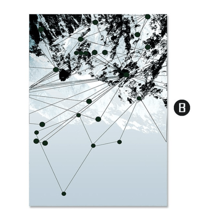 Geo Mountain Canvas Art B / 40 x 50cm / No Board - Canvas Print Only Clock Canvas