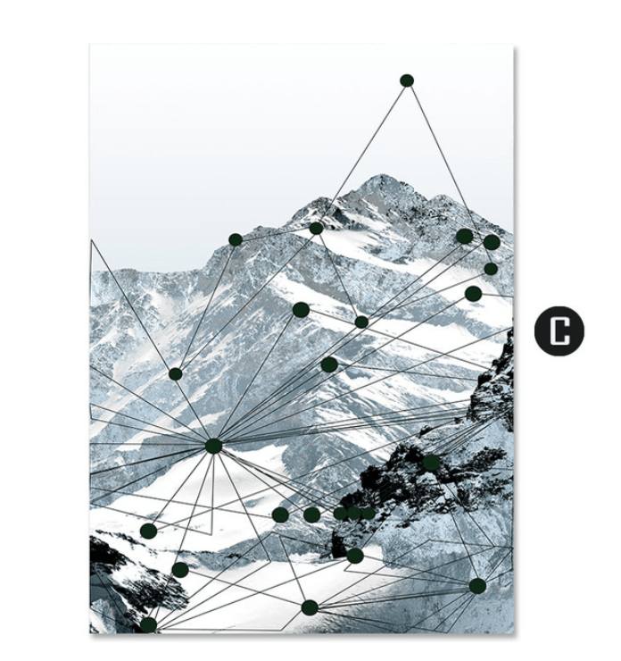 Geo Mountain Canvas Art C / 40 x 50cm / No Board - Canvas Print Only Clock Canvas