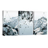 Geo Mountain Canvas Art Set of 3 / 40 x 60cm / Unframed Canvas Print Clock Canvas