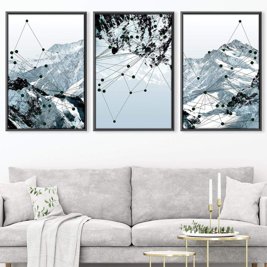 Geo Mountain Canvas Art Clock Canvas