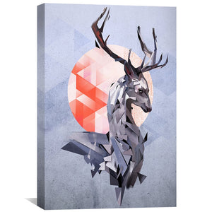 Geometric Deer Canvas Art Clock Canvas