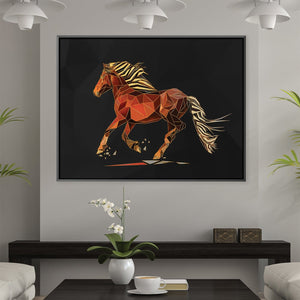 Geometric Horse 2 Canvas Art 45 x 30cm / Unframed Canvas Print Clock Canvas
