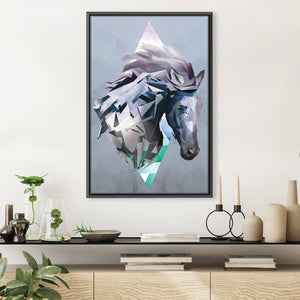 Geometric Horse Canvas Art 30 x 45cm / Unframed Canvas Print Clock Canvas