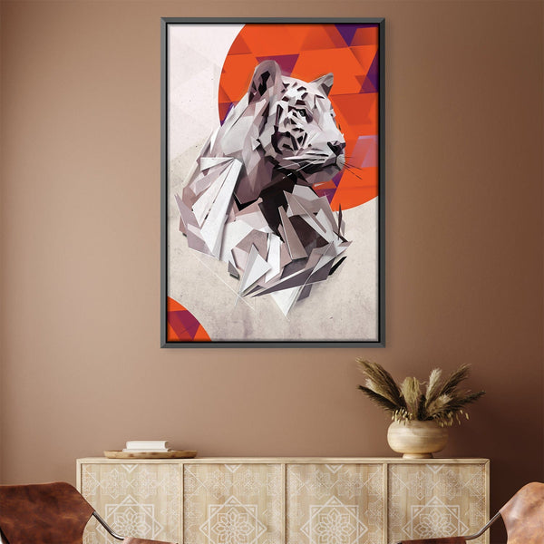 Geometric Tiger Canvas Art 30 x 45cm / Unframed Canvas Print Clock Canvas