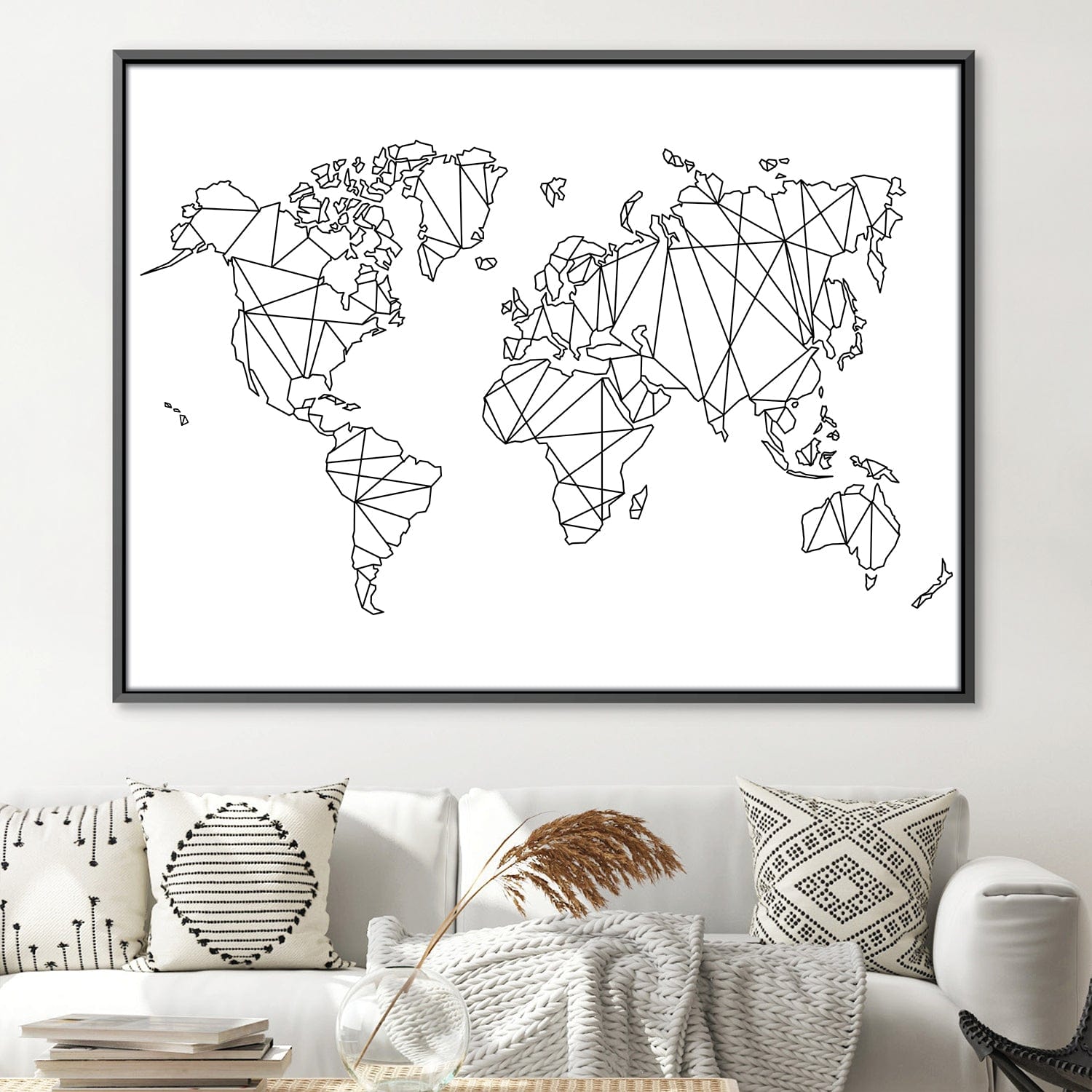 Geometric World Map Canvas product thumbnail