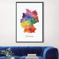 Germany Rainbow Canvas Art Clock Canvas