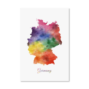 Germany Rainbow Canvas Art Clock Canvas