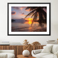 Getaway Sunset Print Art 45 x 30cm / Unframed Canvas Print Clock Canvas