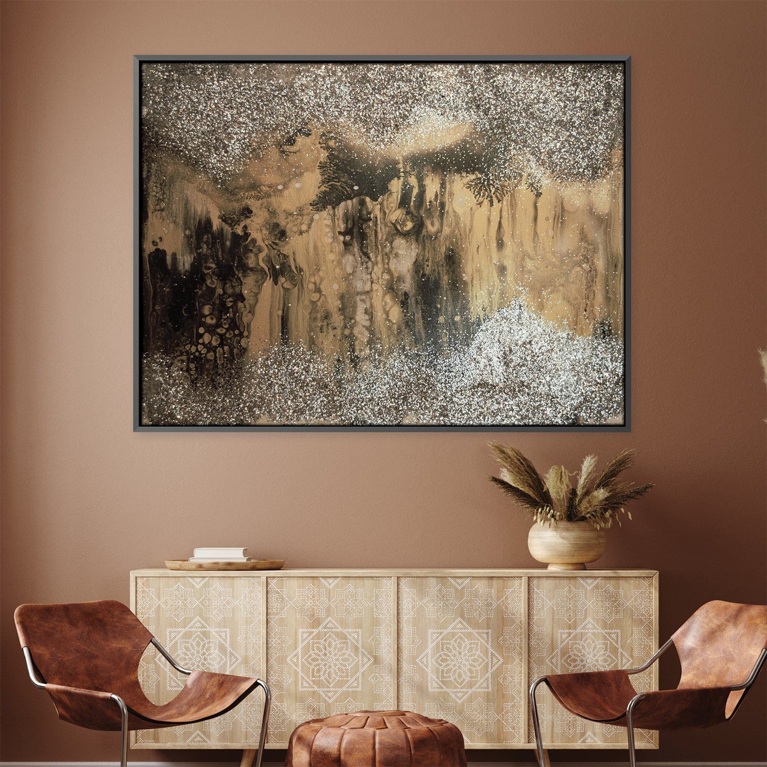 Glamour Rai Canvas Art 45 x 30cm / Unframed Canvas Print Clock Canvas