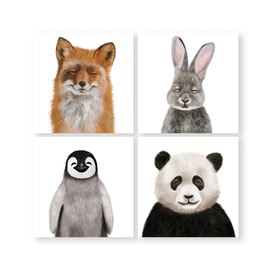 Gleeful Animals Canvas Art Clock Canvas