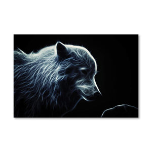 Glowing Arctic Wolf Canvas Art Clock Canvas