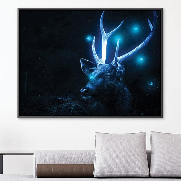 Glowing Deer Canvas Art Clock Canvas