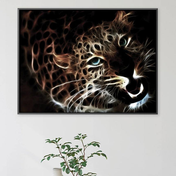 Glowing Leopard Canvas Art Clock Canvas