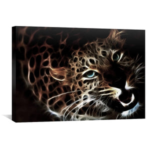 Glowing Leopard Canvas Art 45 x 30cm / Unframed Canvas Print Clock Canvas