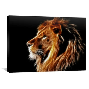Glowing Lion Canvas Art 45 x 30cm / Unframed Canvas Print Clock Canvas