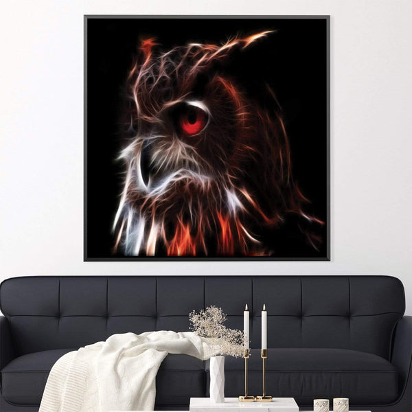 Glowing Owl Canvas Art Clock Canvas