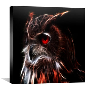 Glowing Owl Canvas Art 30 x 30cm / Unframed Canvas Print Clock Canvas