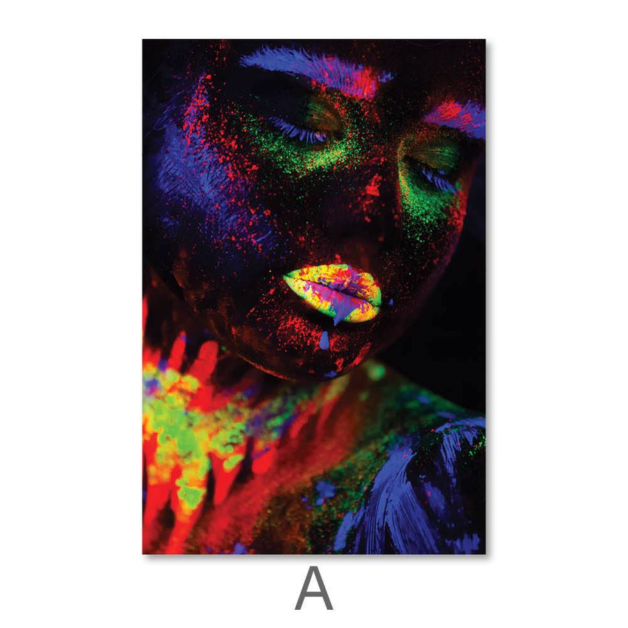 Glowing Woman Canvas Art A / 40 x 50cm / No Board - Canvas Print Only Clock Canvas