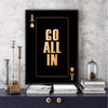 Go All In - Gold Clock Canvas
