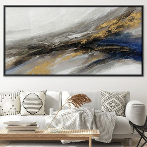 Gold Across the Canvas Oil Painting Oil 50 x 25cm / Oil Painting Clock Canvas