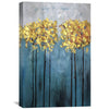 Gold Foil Flower Oil Painting Oil Clock Canvas